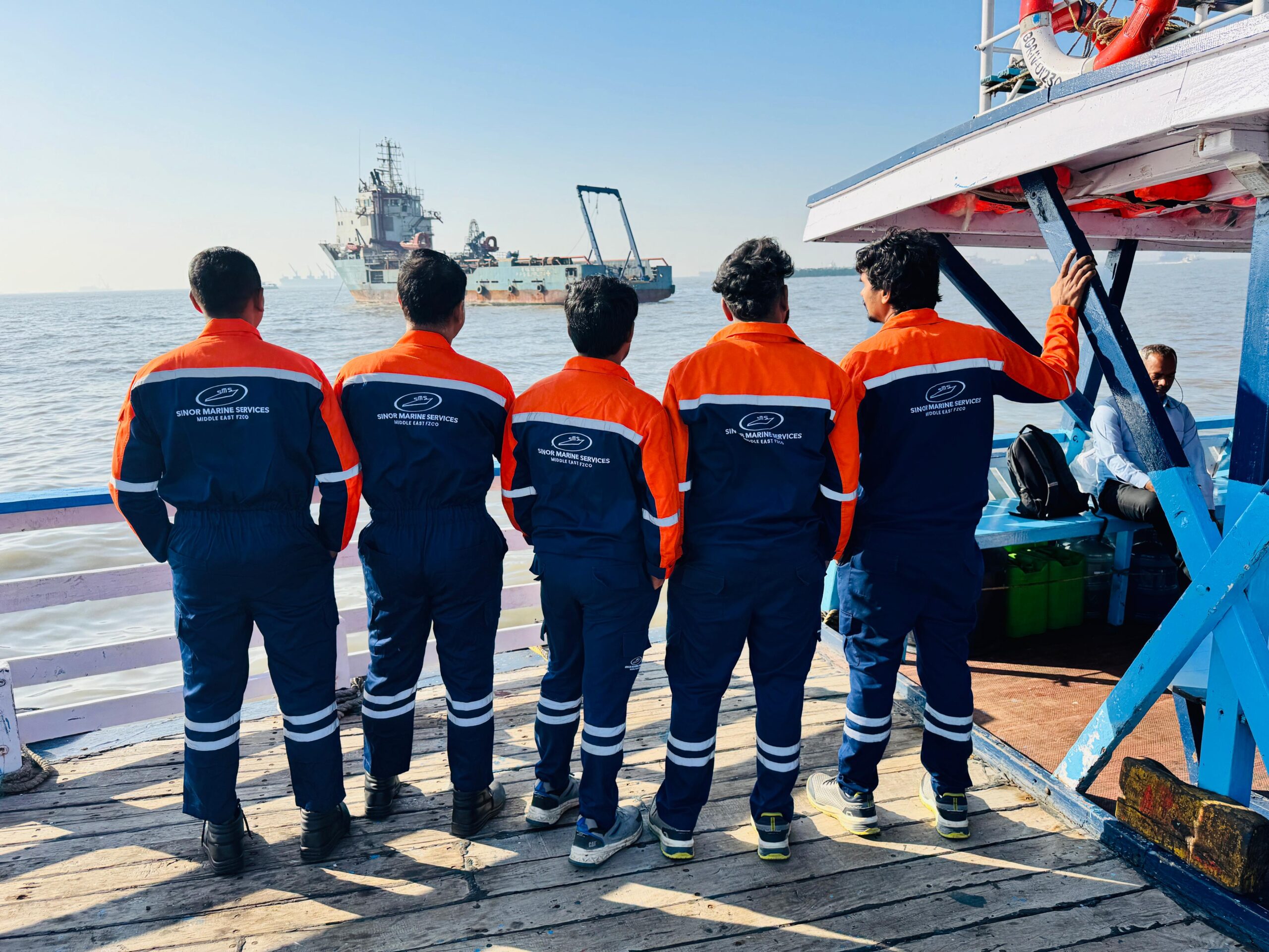 Marine engineer at work